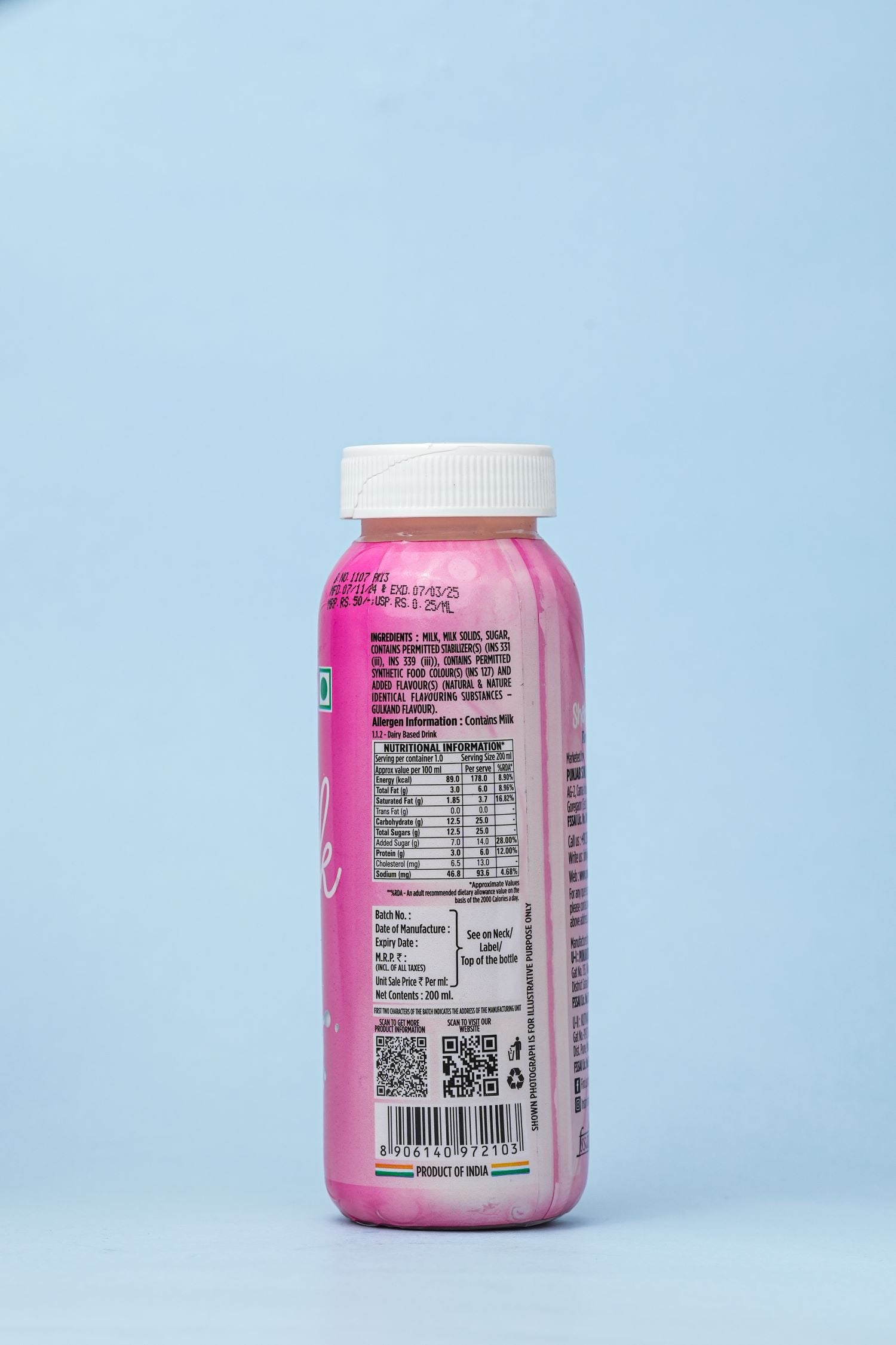 Gulkand Flavoured Milk