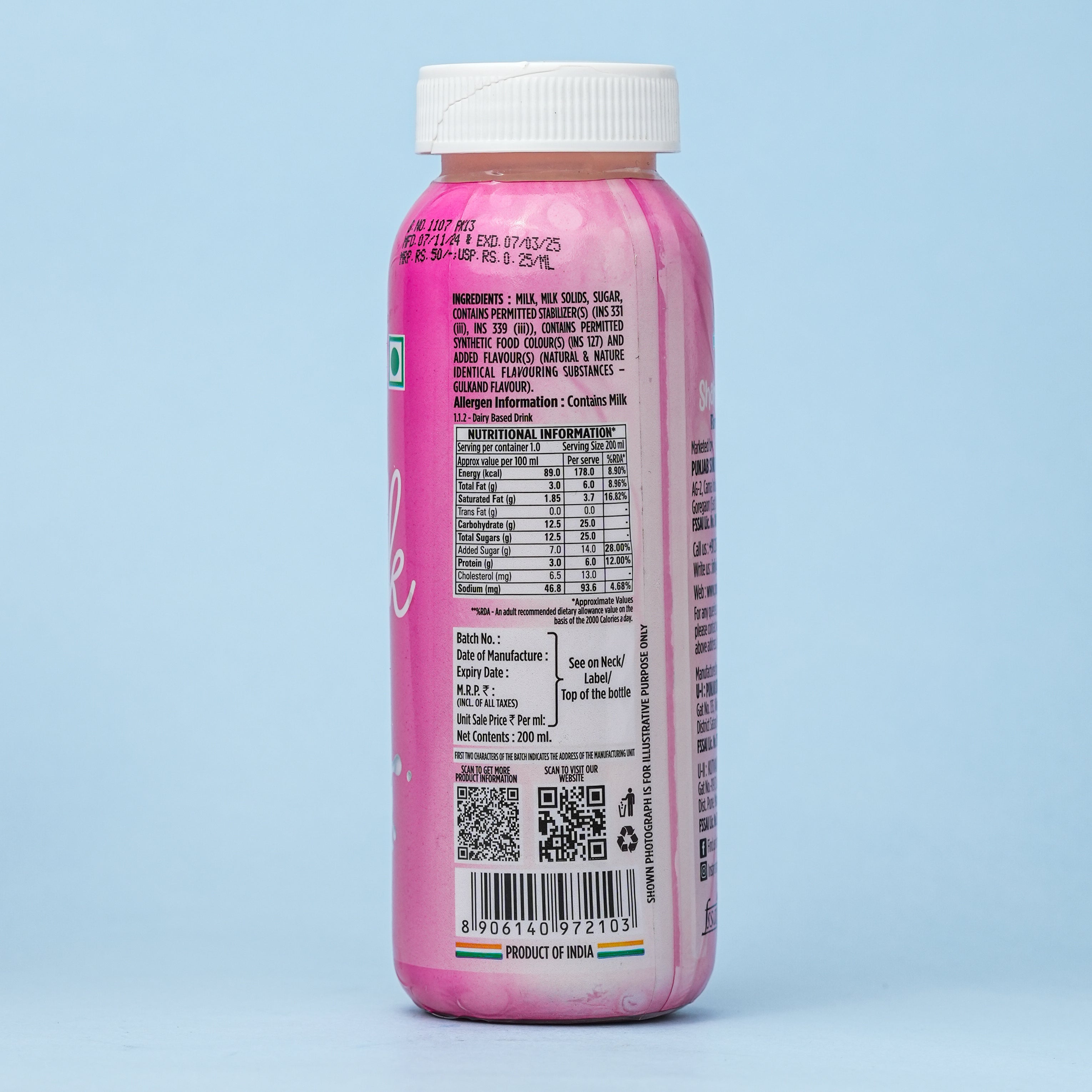 Gulkand Flavoured Milk