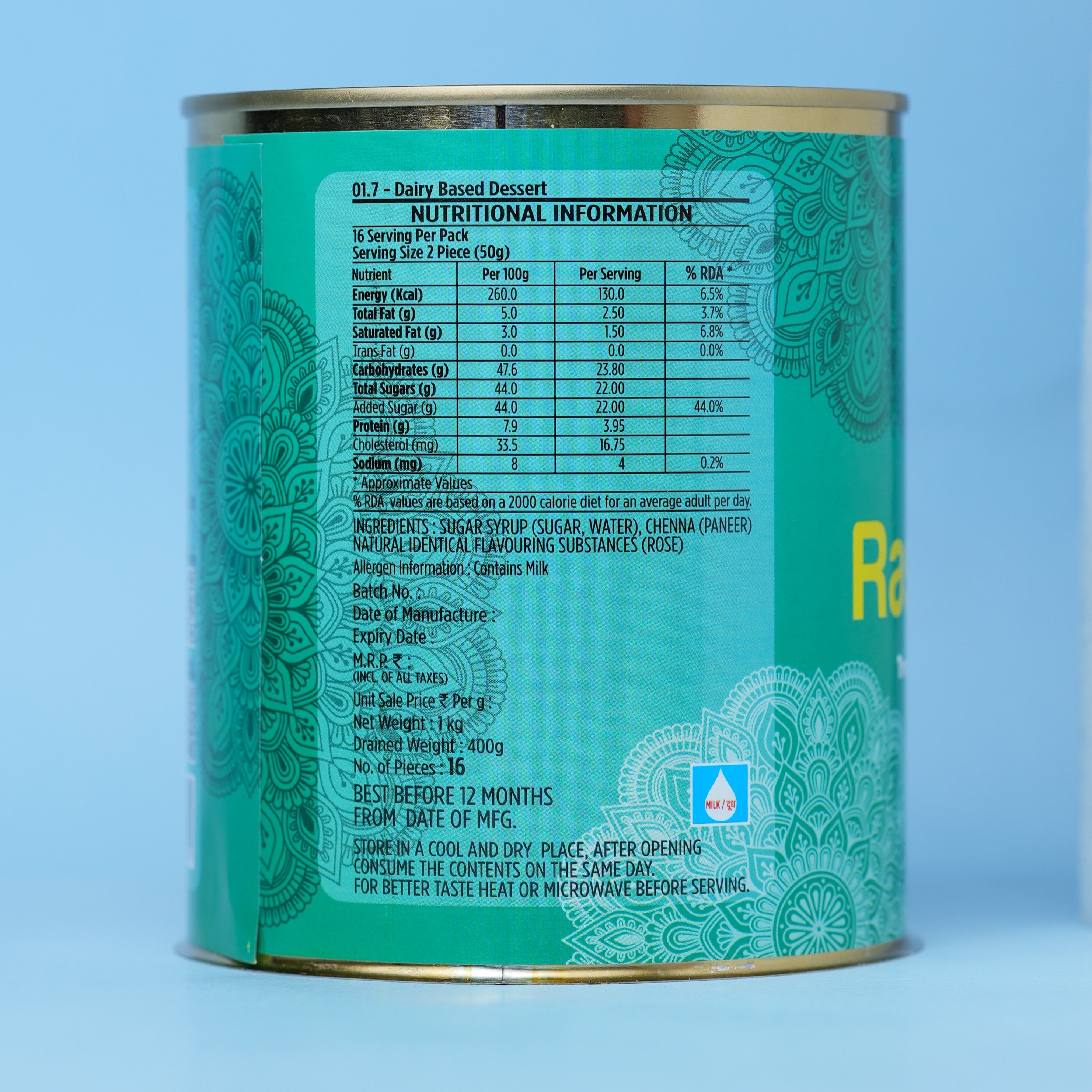 Rasgulla (16 Pieces)